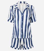 Pijama Short Doll Americano em Viscolycra Listrado - 1