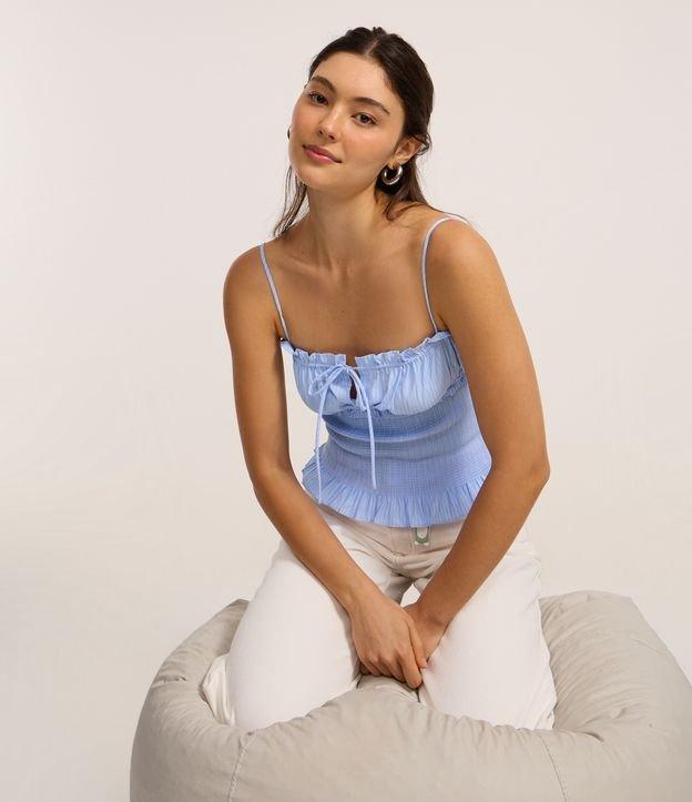 Blusa de Alça em Laise com Franzidos e Lastex - 2