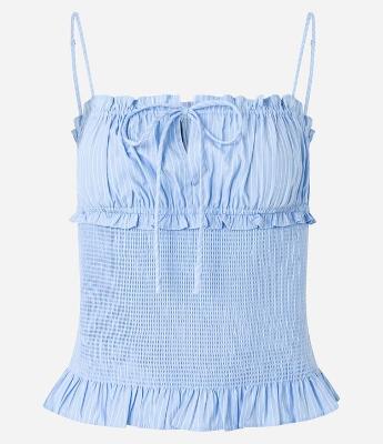 Blusa de Alça em Laise com Franzidos e Lastex