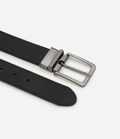 Cinto Dupla Face em Couro de Camurça e Napa com Fivela Giratória - 1