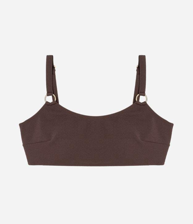 Biquíni Top Reto em Microfibra Texturizada com Aviamentos Curve & Plus Size - 1