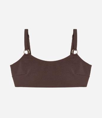 Biquíni Top Reto em Microfibra Texturizada com Aviamentos Curve & Plus Size