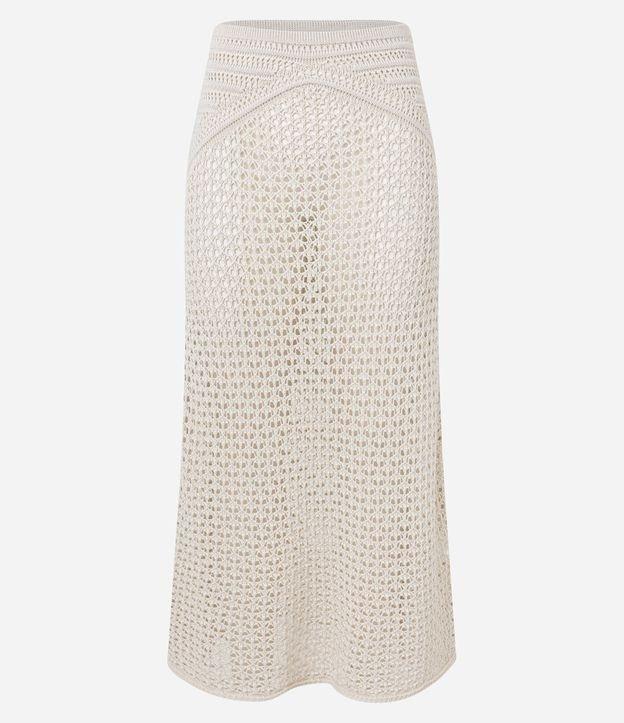 Saída de Praia Saia Midi em Tricô com Pala Trabalhada - 1