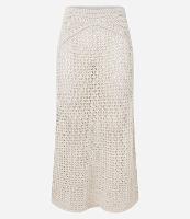 Saída de Praia Saia Midi em Tricô com Pala Trabalhada - 1