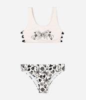 Biquíni Infantil com Tiras Laterais e Estampa Tropical - Tam 5 a 14 Anos - 1