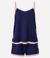 Pijama Short Doll com Alcinha e Vieses Contrastes - 1