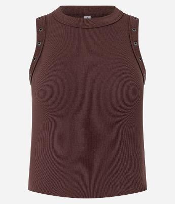 Blusa Regata em Ribana com Aviamento nos Viés