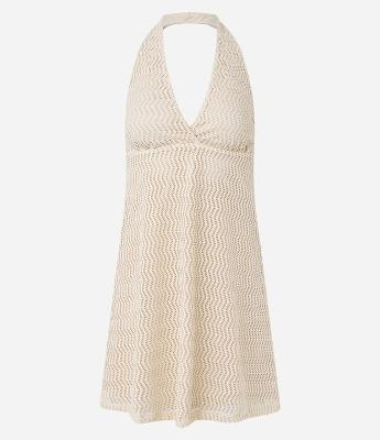 Vestido Curto com Frente Única e Textura