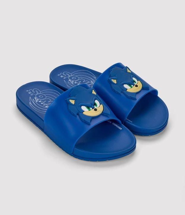 Chinelo Slide Infantil com Patch do Sonic - Tam 23/24 ao 37 - 1