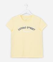 Camiseta Infantil Slim com Lettering Oxford Street e Flores - Tam 5 a 14 Anos - 1