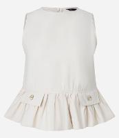 Blusa Peplum Alfaiatada com Detalhe de Lapela - 1