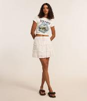 Saia Curta em Viscose com Babados e Fios Metalizados - 1