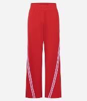 Calça Wide Leg Esportiva em Moletinho com Listras Laterais - 1