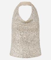 Blusa Frente Única em Paetê com Decote Degagê - 1