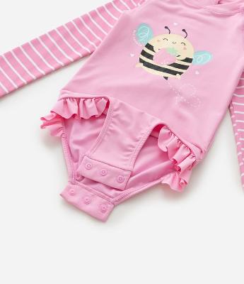Conjunto Infantil com Estampa de Listras e Abelha - Tam 6 Meses a 4 Anos