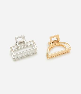 Kit 02 Piranhas de Cabelo Vazadas Bicolor Diversas