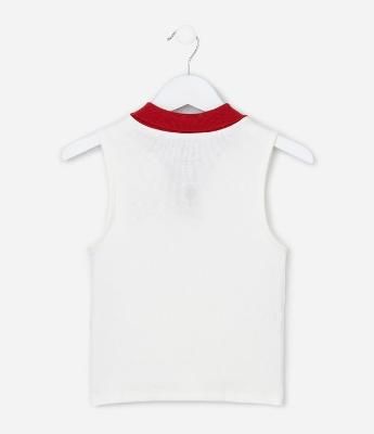 Regata Infantil em Ribana com Gola Polo Hello Kitty  - Tam 1 a 14 Anos