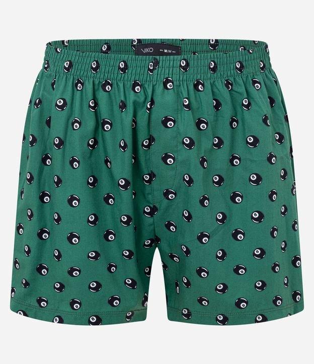 Cueca Samba Canção em Tricoline com Estampa Bola Oito - 1