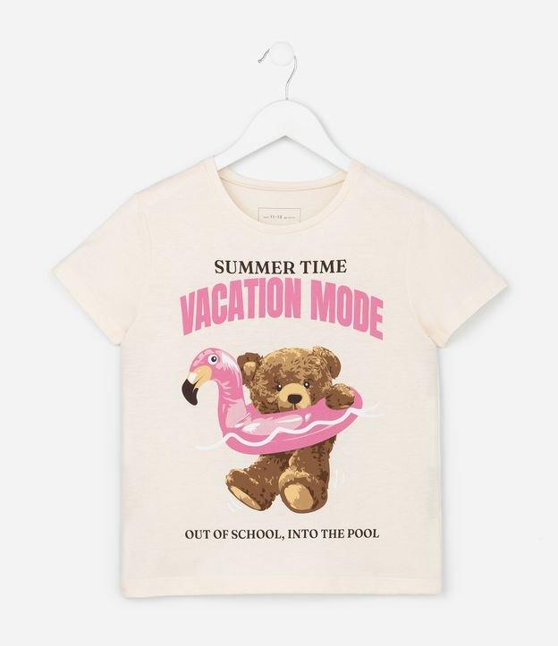 Camiseta Infantil com Estampa Ursinha - Tam 5 a 14 Anos - 1