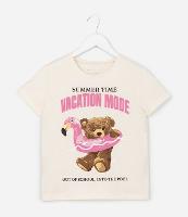 Camiseta Infantil com Estampa Ursinha - Tam 5 a 14 Anos - 1