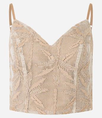 Blusa em Laise com Ponto Aberto e Bordado Folhagem