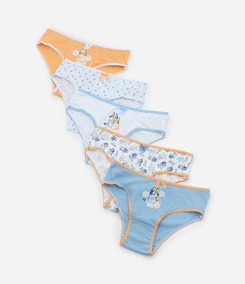 Kit 05 Calcinhas Infantis com Estampa Bluey - Tam 2 a 10 Anos