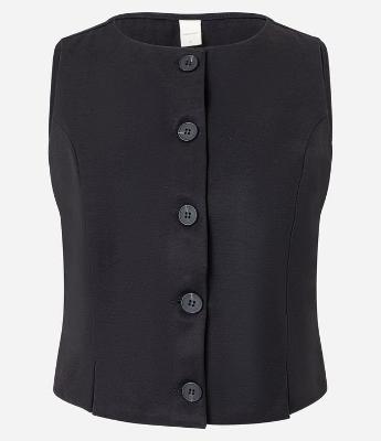 Colete Curto Alfaiatado com Botões e Fendas
