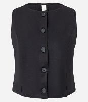 Colete Curto Alfaiatado com Botões e Fendas - 1