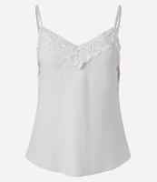 Blusa de Alça Fina com Renda no Decote - 1