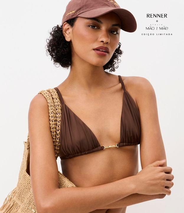 Biquíni Top Cortininha em Microfibra com Aviamento de Metal - 1