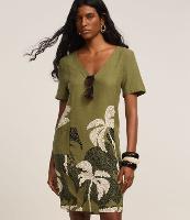 Vestodo Reto T-Shirt em Viscolinho com Estampa Coqueiros - 1