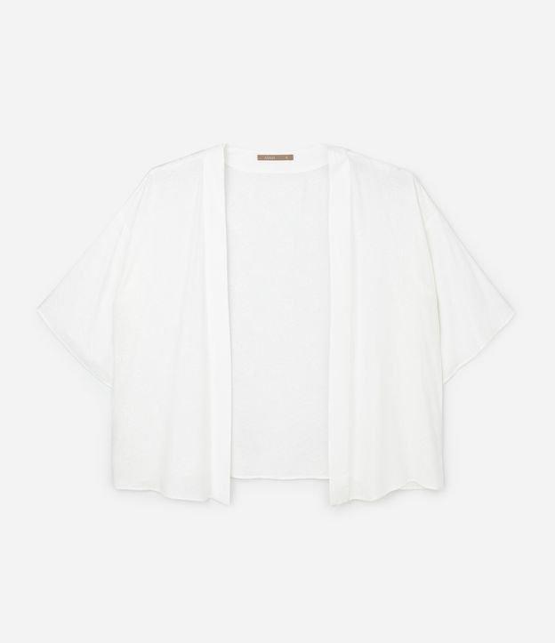 Kimono em Viscose com Jacquard de Folhagens Curve & Plus Size - 1