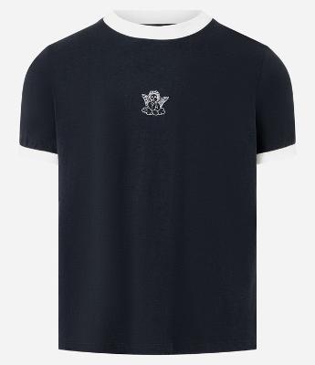 Camiseta Baby Tee em Algodão com Mini Ícone de Anjo