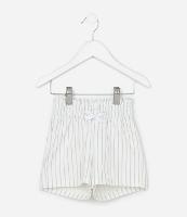 Short Infantil Clochard em Algodão com Estampa de Listras - Tam 1 a 6 Anos - 1