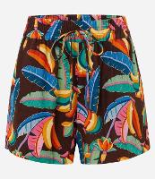 Short Runner em Viscolinho com Estampa Tropical - 1