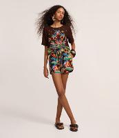 Short Runner em Viscolinho com Estampa Tropical - 3