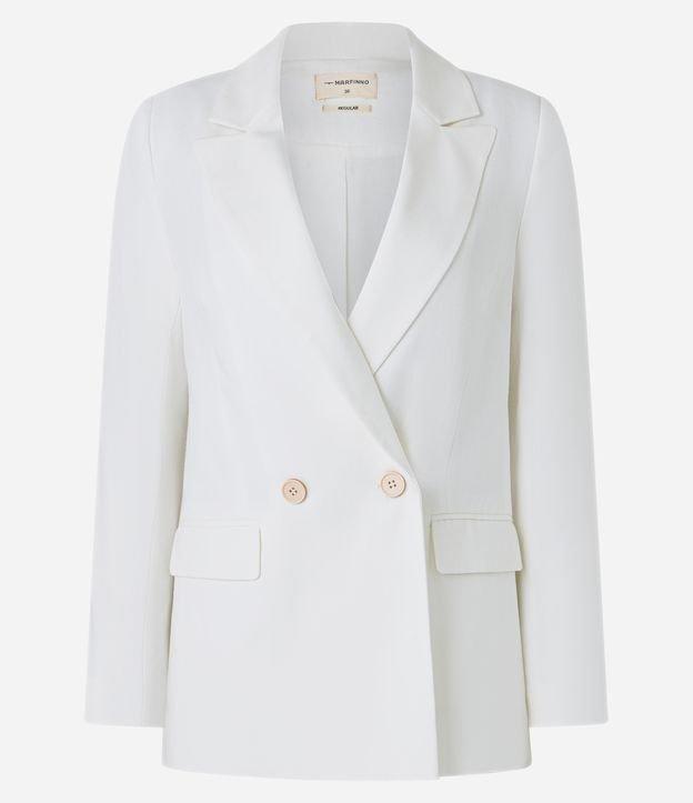 Blazer com Linho e Lapela na Gola - 1