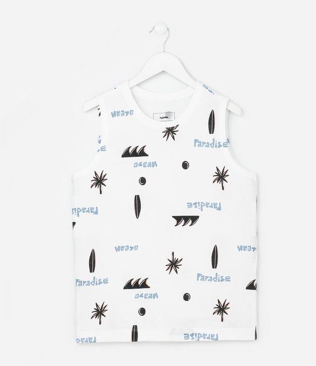 Regata Infantil com Estampa Tropical - Tam 5 a 14 Anos - 1