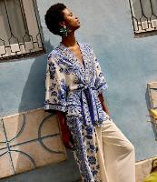 Calça Wide Leg com Estampa Arabescos - 1