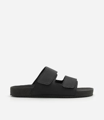 Sandália Slide em Couro Liso Certificado