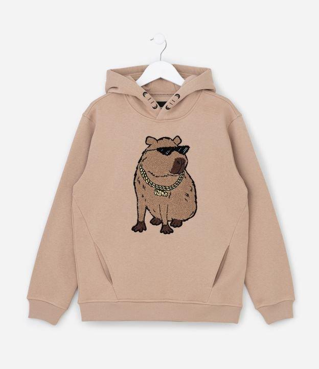 Blusão Infantil em Chenille com Estampa de Capiva - Tam 5 a 14 Anos - 1