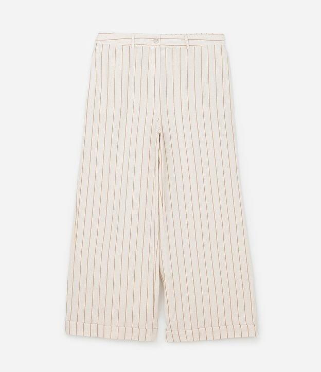 Calça Pantalona em Viscolinho Listrado Curve & Plus Size - 1