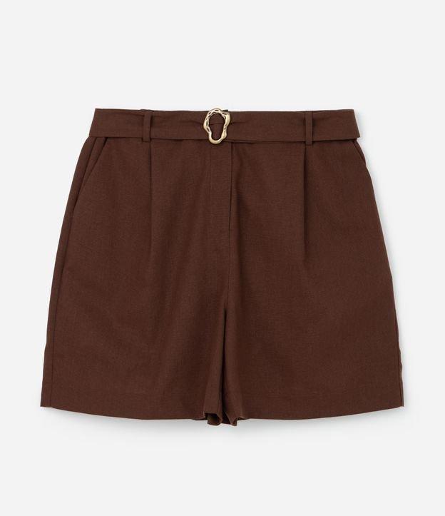 Bermuda em Viscolinho com Cinto e Fivela Orgânica Curve & Plus Size - 1