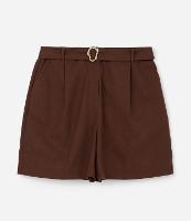 Bermuda em Viscolinho com Cinto e Fivela Orgânica Curve & Plus Size - 1