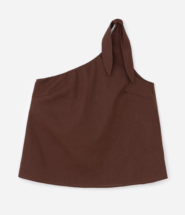 Blusa Ombro Único em Viscolinho com Nó na Alça Curve & Plus Size - 1
