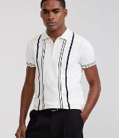 Camisa Polo Slim em Tricô com Listras Contrastantes  - 2