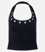 Blusa Frente Única em Ribana com Ilhoses na Gola - 1