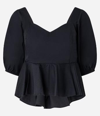 Blusa Peplum em Tricoline com Lastex nas Costas