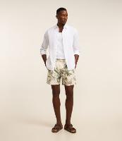 Bermuda de Praia em Microfibra com Estampa Floral - 1