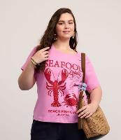 Camiseta em Algodão com Estampa de Lagosta Curve & Plus Size - 1